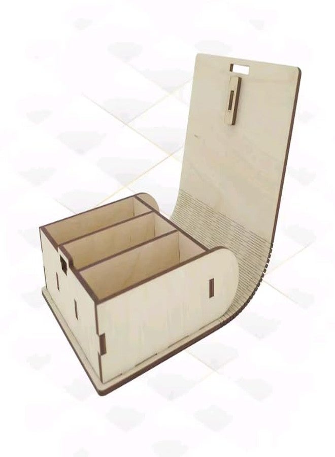 MeeCraft Wooden Pill Dispenser with Compartments - Easy Medicine Organizer (9.7x9.8x3.9cm, Beige) - Image 3